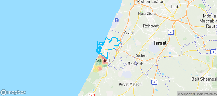 מפת חום של מחירי הנדל"ן בשכונת קריית איתנים, אשדוד — אזורים יקרים בגווני חם, אזורים זולים בגווני קר