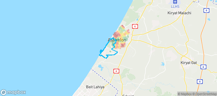 מפת חום של מחירי הנדל"ן בשכונת גולדה, אשקלון — אזורים יקרים בגווני חם, אזורים זולים בגווני קר