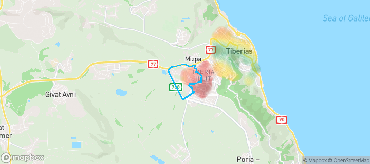 מפת חום של מחירי הנדל"ן בשכונת שיכון ג', טבריה — אזורים יקרים בגווני חם, אזורים זולים בגווני קר