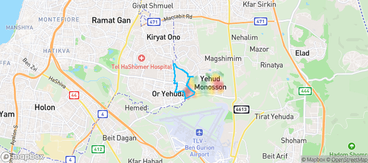 מפת חום של מחירי הנדל"ן בשכונת נווה מונוסון, יהוד מונוסון — אזורים יקרים בגווני חם, אזורים זולים בגווני קר