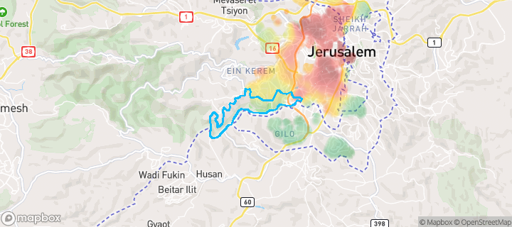 מפת חום של מחירי הנדל"ן בשכונת גבעת משואה, ירושלים — אזורים יקרים בגווני חם, אזורים זולים בגווני קר
