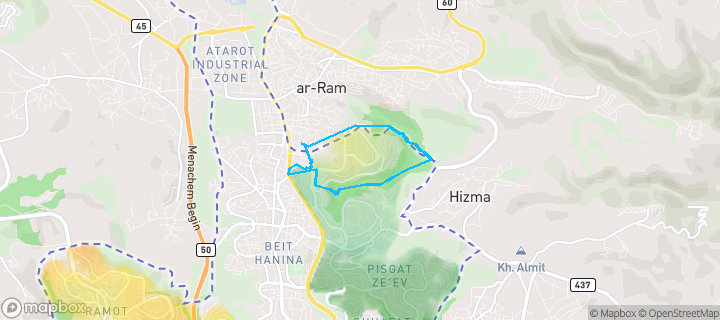 מפת חום של מחירי הנדל"ן בשכונת נוה יעקב, ירושלים — אזורים יקרים בגווני חם, אזורים זולים בגווני קר