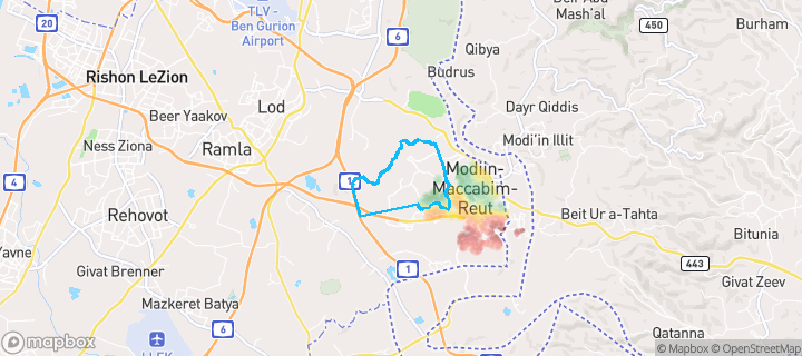 מפת חום של מחירי הנדל"ן בשכונת אבני חן, מודיעין-מכבים-רעות — אזורים יקרים בגווני חם, אזורים זולים בגווני קר