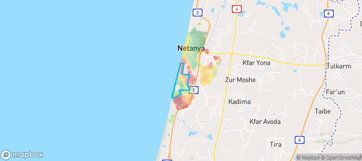 מפת חום של מחירי הנדל"ן בשכונת נאות שקד, נתניה — אזורים יקרים בגווני חם, אזורים זולים בגווני קר
