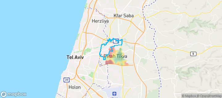 מפת חום של מחירי הנדל"ן בשכונת הדר המושבות, פתח תקווה — אזורים יקרים בגווני חם, אזורים זולים בגווני קר