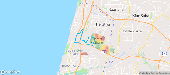 מפת חום של מחירי הנדל"ן בשכונת גבעת הלבונה, רמת השרון — אזורים יקרים בגווני חם, אזורים זולים בגווני קר