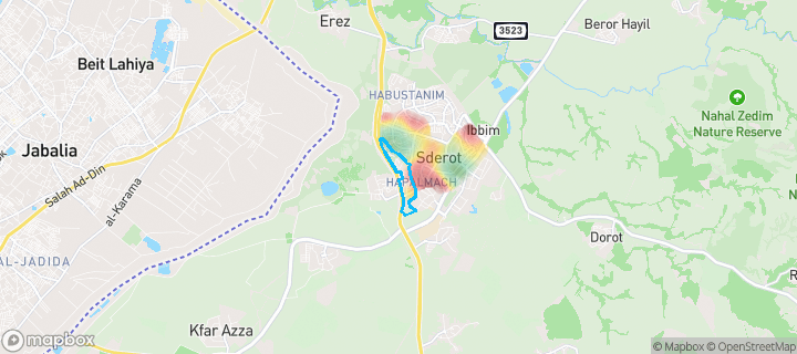 מפת חום של מחירי הנדל"ן בשכונת המוסיקה, שדרות — אזורים יקרים בגווני חם, אזורים זולים בגווני קר