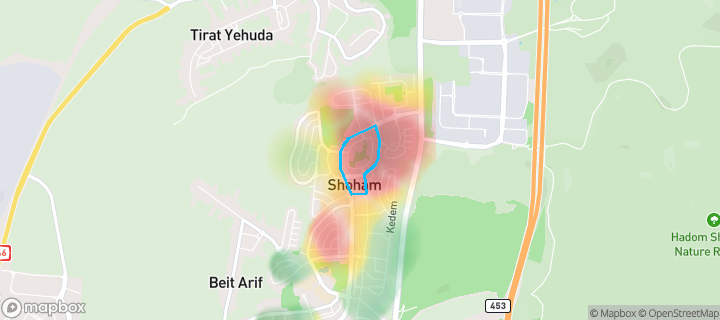 מפת חום של מחירי הנדל"ן בשכונת צפון מערב 2, שהם — אזורים יקרים בגווני חם, אזורים זולים בגווני קר