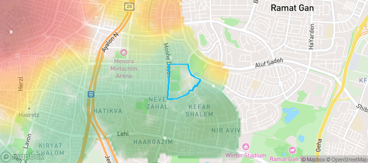 מפת חום של מחירי הנדל"ן בשכונת אורות, תל אביב יפו — אזורים יקרים בגווני חם, אזורים זולים בגווני קר