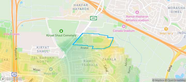 מפת חום של מחירי הנדל"ן בשכונת המשתלה, תל אביב יפו — אזורים יקרים בגווני חם, אזורים זולים בגווני קר