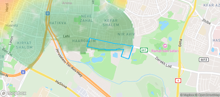 מפת חום של מחירי הנדל"ן בשכונת לבנה,ידידיה, תל אביב יפו — אזורים יקרים בגווני חם, אזורים זולים בגווני קר
